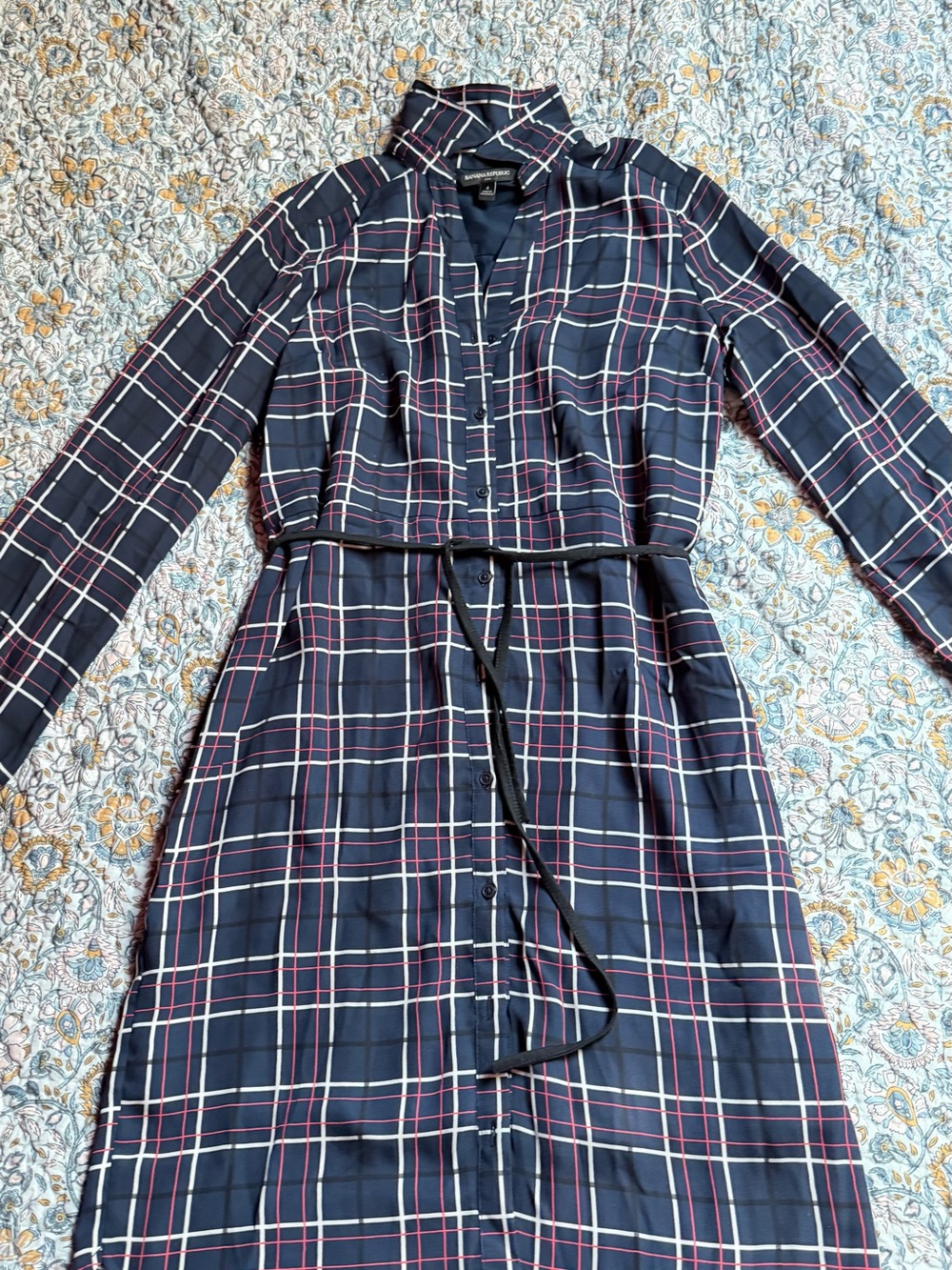 INC shirt dress. Two belts one black, one velvet pink